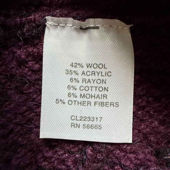 Classiques Entier Tweed Intricate Cable Knit Double Breasted Cardigan Coat Large - Picture 7 of 11